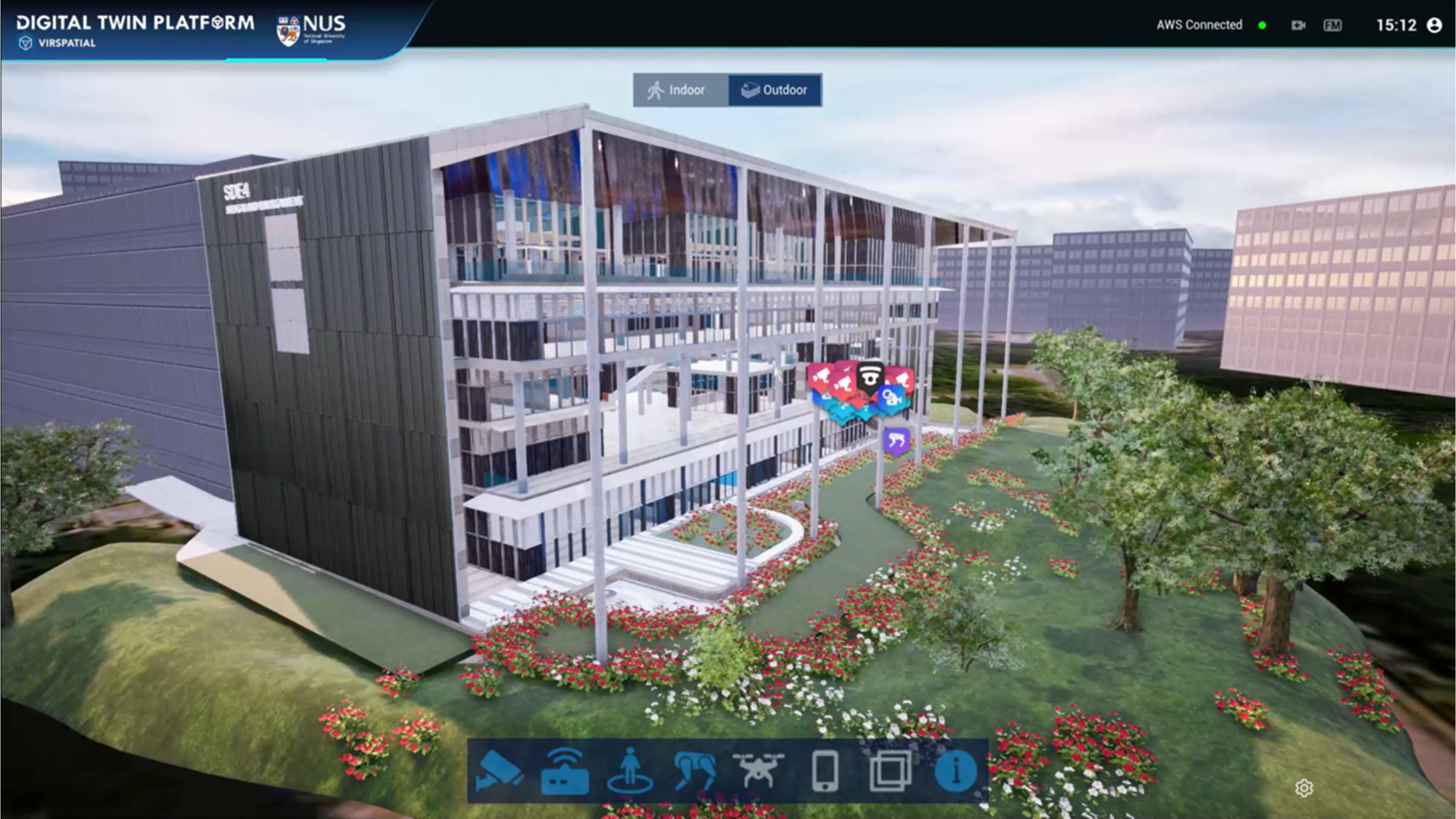 Figure 1: C5GDBT DT model of Singapore’s first net-zero energy building, SDE4